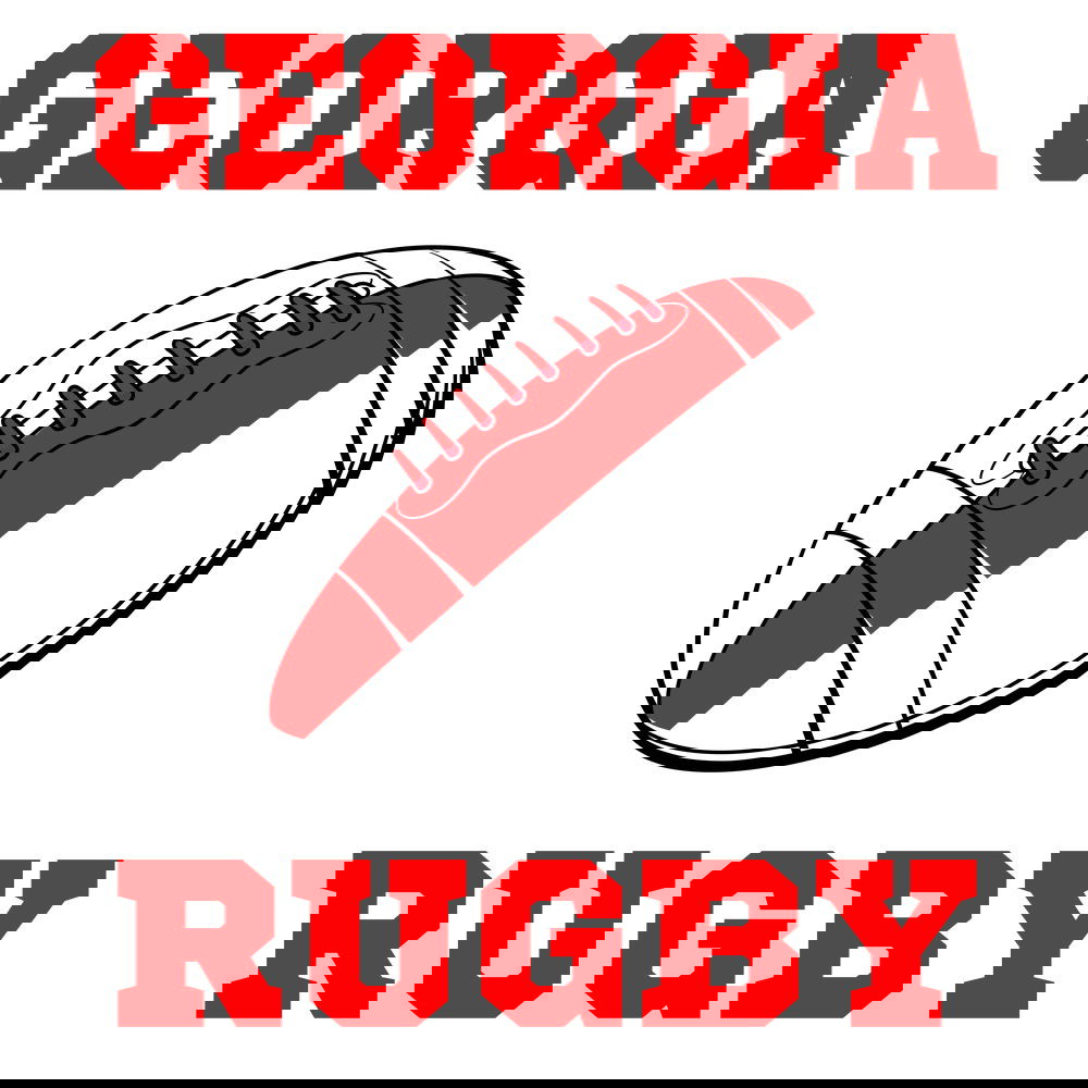 Georgia Rugby Ball Hoody (White)